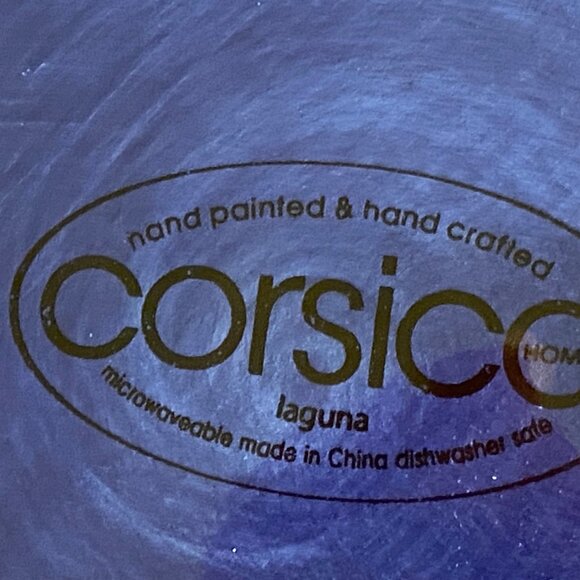 2 Laguna by Corsica Ceramic Embossed Fish Plates 10" & 11" dia. Handpainted NEW - Picture 7 of 9